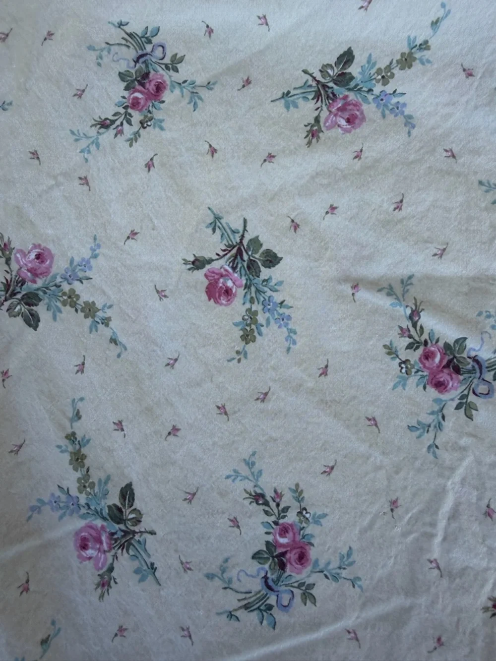 VTG Lauren Ralph Lauren Garden Cove Green Floral Twin Flat Sheet CUTTER CRAFTS